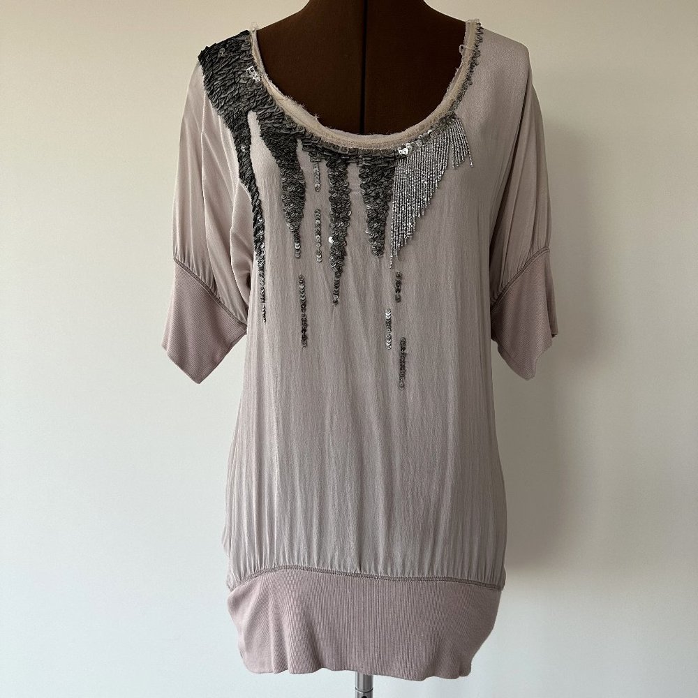 bordeaux Los Angeles Dusty Pink Bohemian Beaded Top